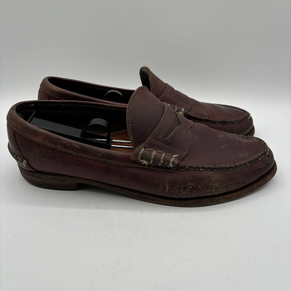 Rancourt & Co Penny Loafer Men's 10.5 D Leather Red Brown Made in USA READ - Picture 7 of 16